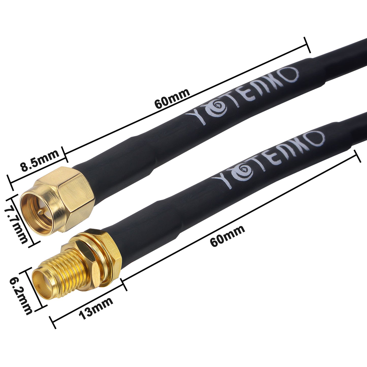 YOTENKO SMA Male to SMA Female RG58 Coaxial Cable SMA Antenna Extension Cable Relocation Cable