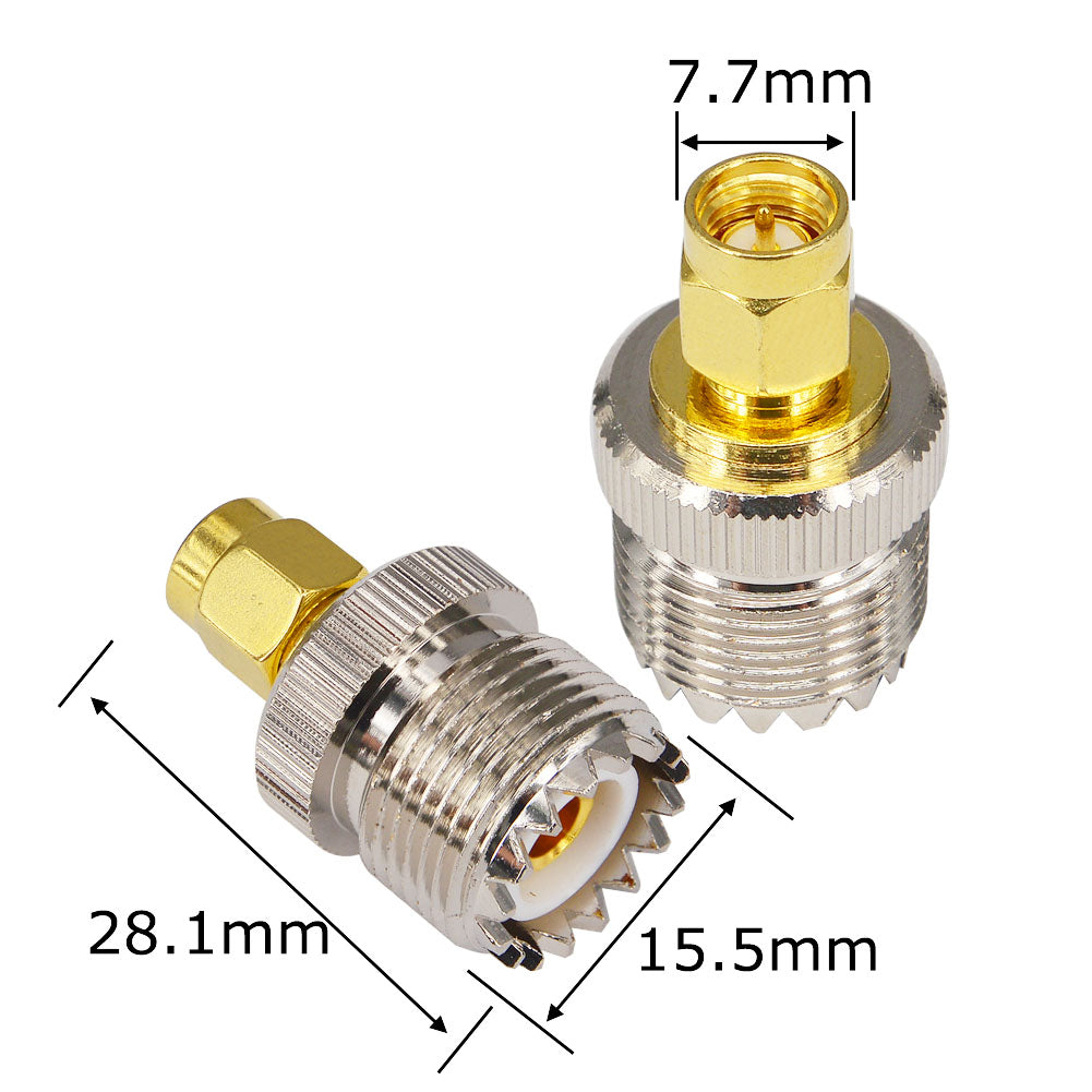 YOTENKO SMA Male to SO239 UHF Female RF Coaxial Adapter SO-239 UHF Antenna Cable Connector Converter 50 Ohm Pack of 2