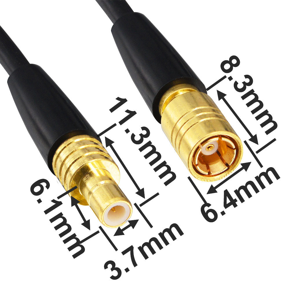 YOTENKO Sirius XM Radio Antenna Extension Cable SMB Male to SMB Female Connector Cable RG174 for Sirius XM Satellite Radio
