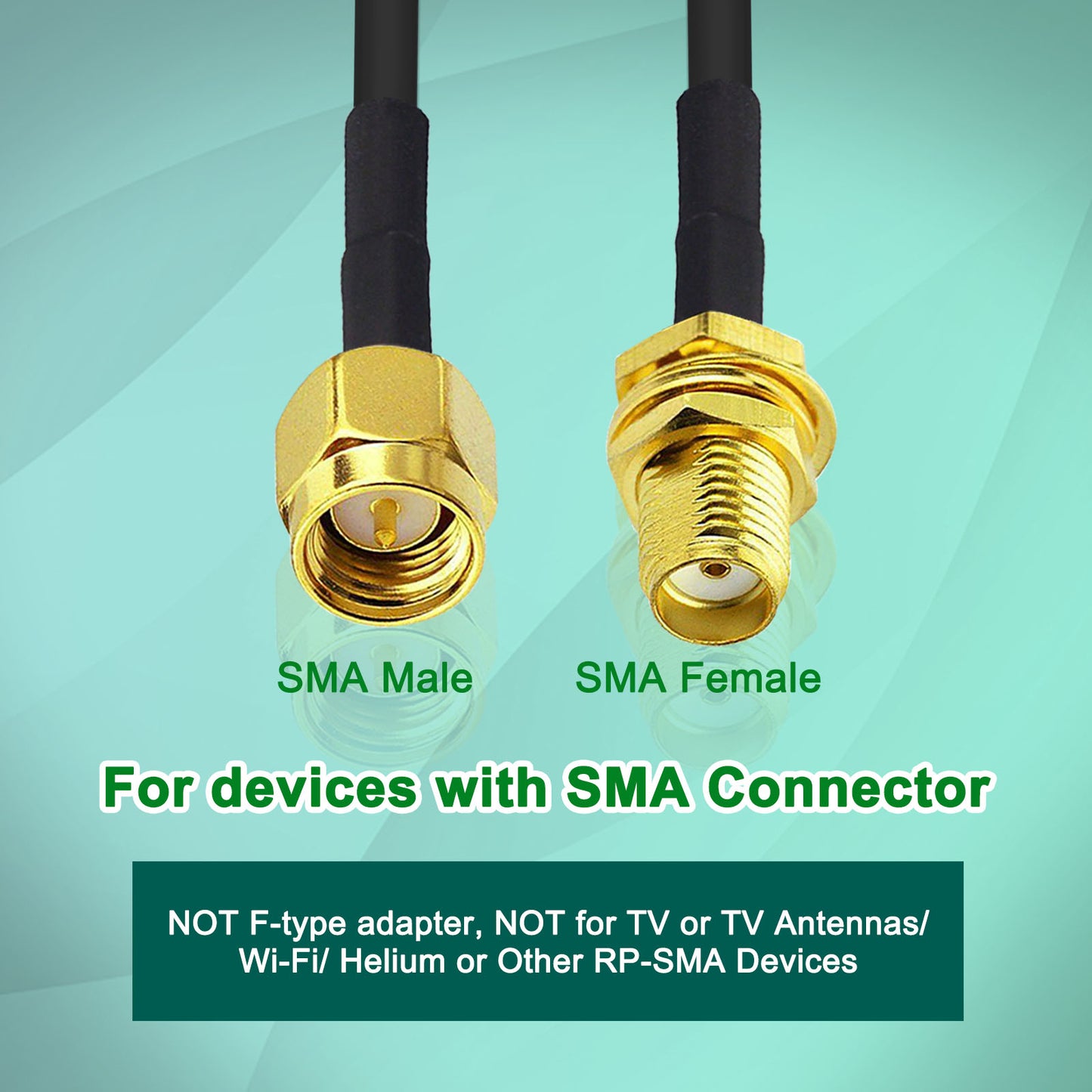 YOTENKO SMA Male to SMA Female Bulkhead Mount Cable RG174 SMA Extension Cable SMA Jumper RF Coaxial Cable