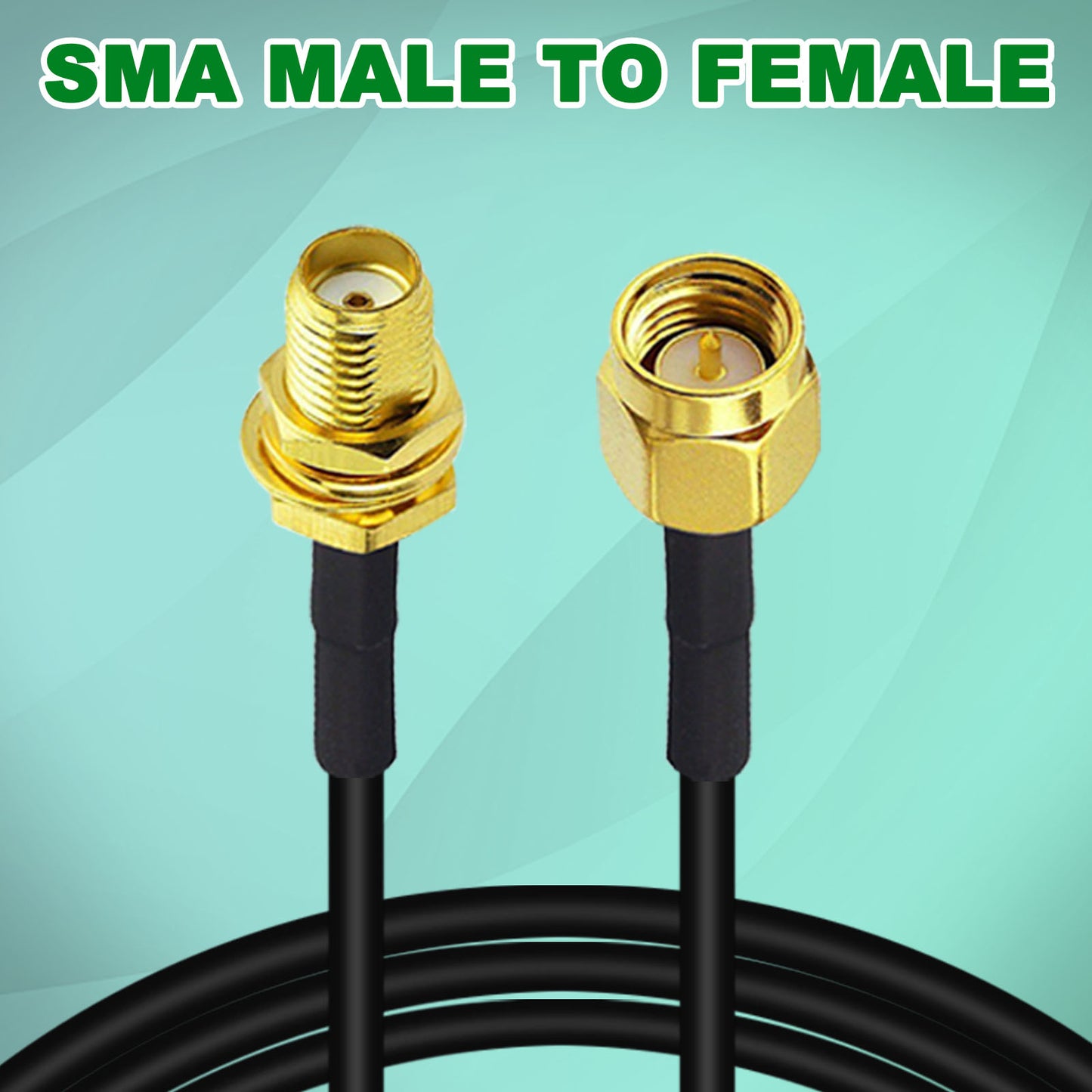 YOTENKO SMA Male to SMA Female Bulkhead Mount Cable RG174 SMA Extension Cable SMA Jumper RF Coaxial Cable