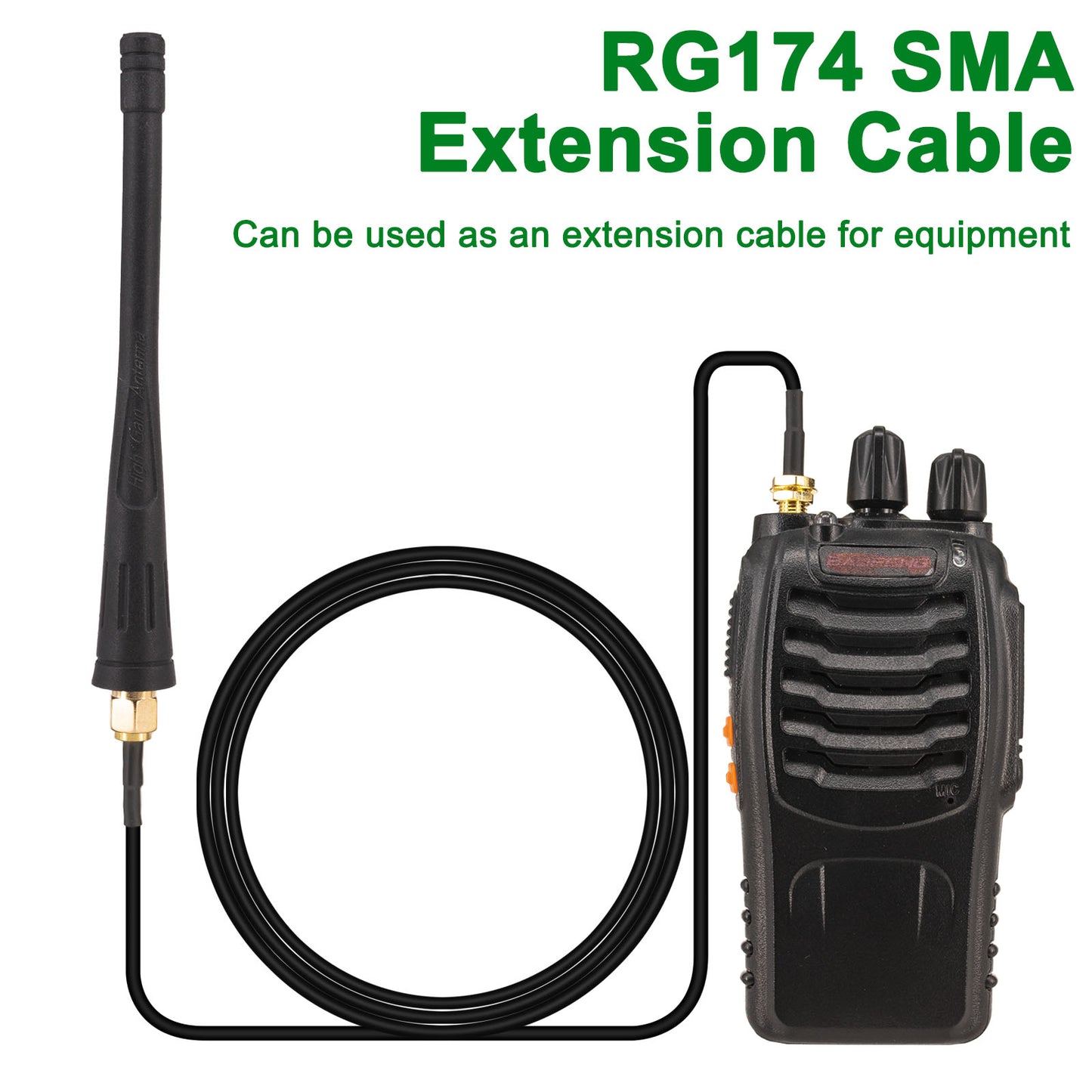 YOTENKO SMA Male to SMA Female Bulkhead Mount Cable RG174 SMA Extension Cable SMA Jumper RF Coaxial Cable