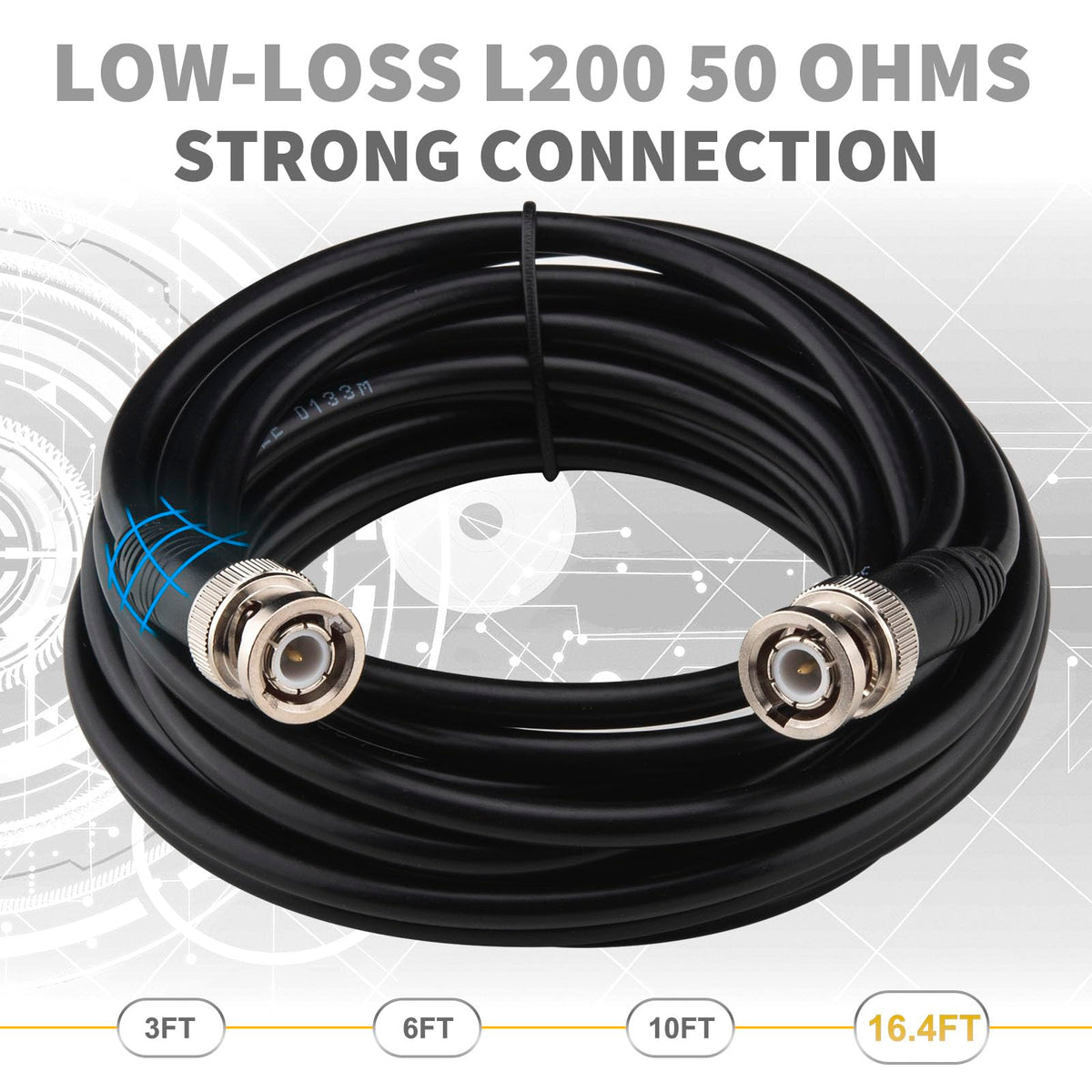 YOTENKO L200 BNC Male to BNC Male Coaxial Cable, 50 Ohm - product details