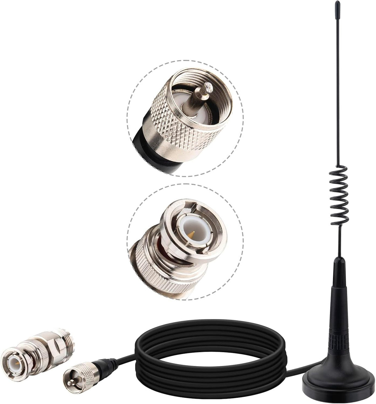 YOTENKO 27MHz CB Antenna, 12 Inch, Magnetic Base, 13FT PL259 Cable