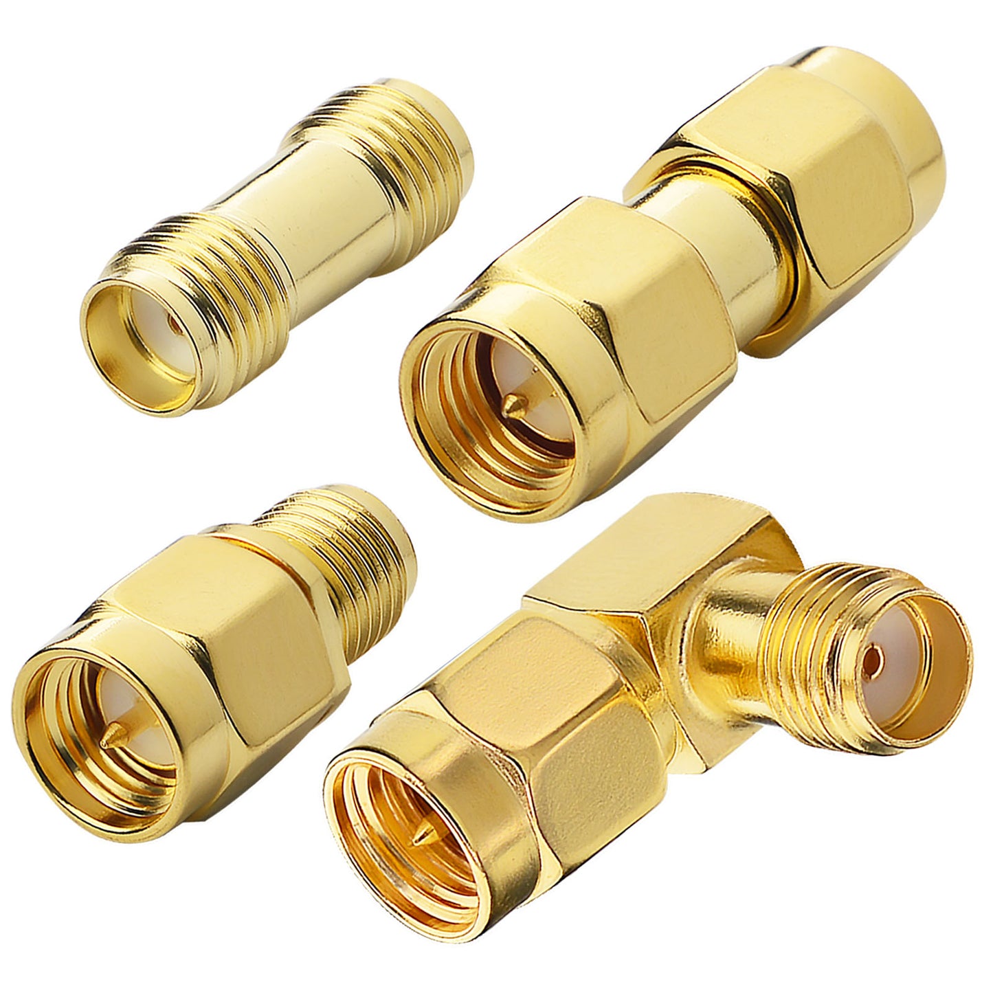 YOTENKO SMA Male Female Adapter 4-Pack SMA Adapter Connector Kit Antenna Cable Connector RF Coax Coaxial Adapter