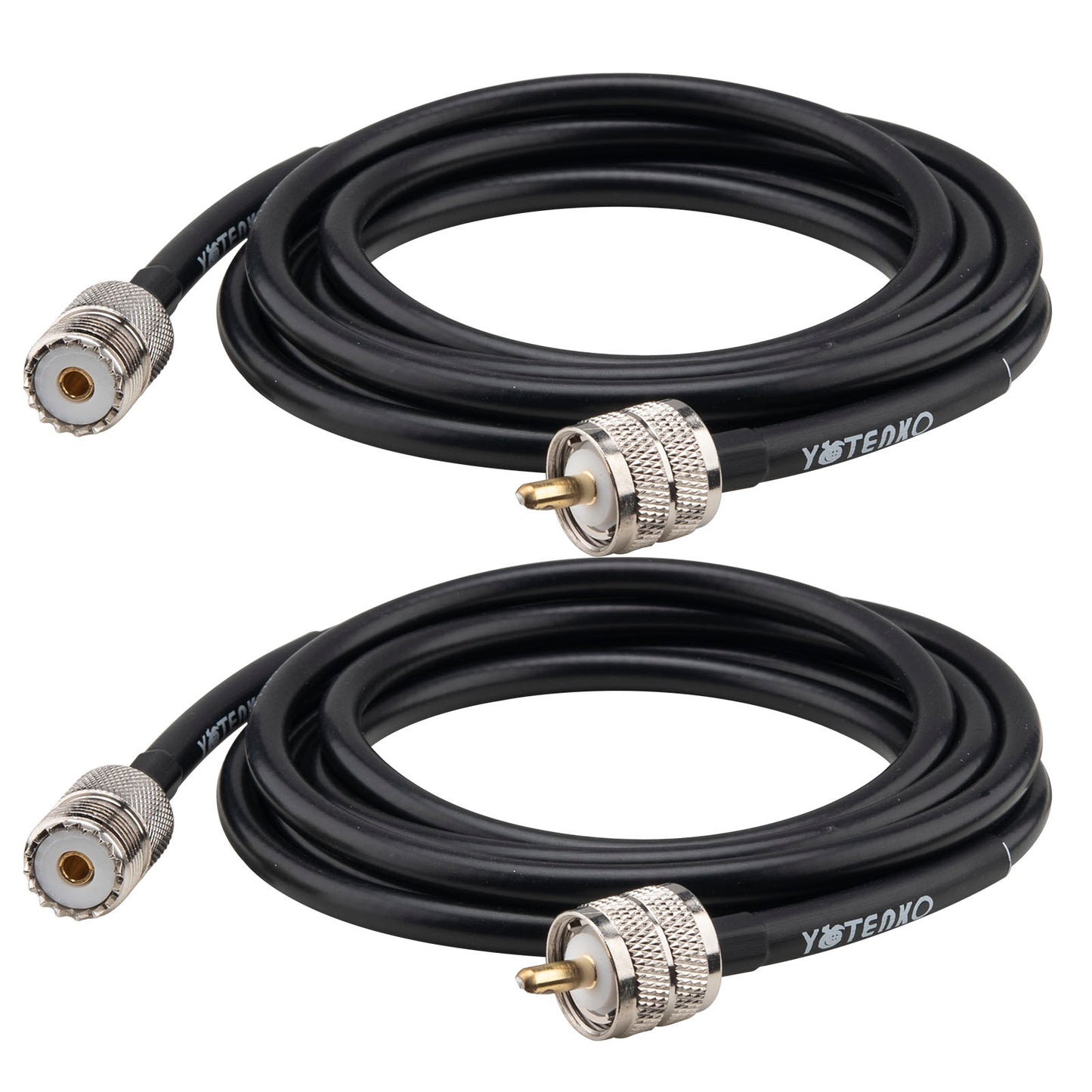 YOTENKO RG8X Jumper Coaxial Cable Short 3-Pack, UHF Male PL259 to Female SO239 RF Coax Connector Adapter Cable CB Antenna Cable Low Loss 50 Ohm