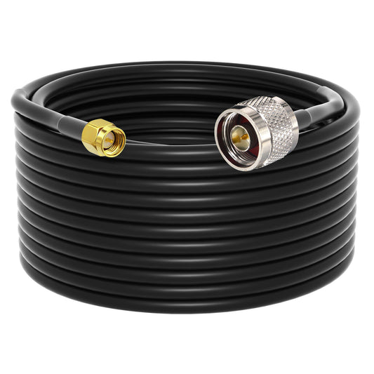 YOTENKO N Male to SMA Male Cable 49.2 ft, RG58 Coaxial Cable SMA to N Type Extension Cable Flexible 50 ohm Coax