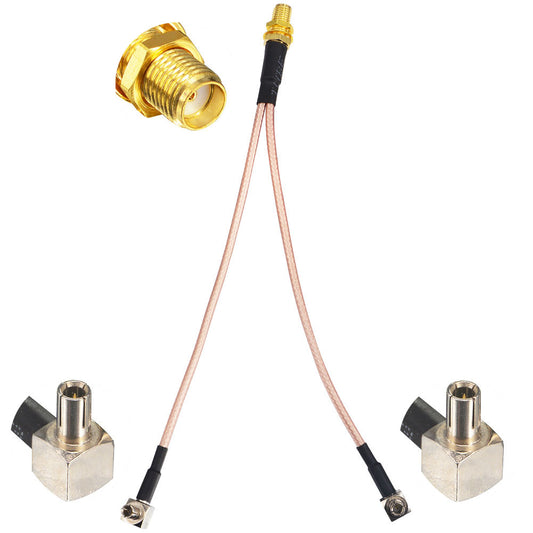 YOTENKO Splitter SMA Female to Dual TS9 Connector Adapter Pigtail Cable 6 inch 15cm 4G LTE Antenna Coaxial Cable