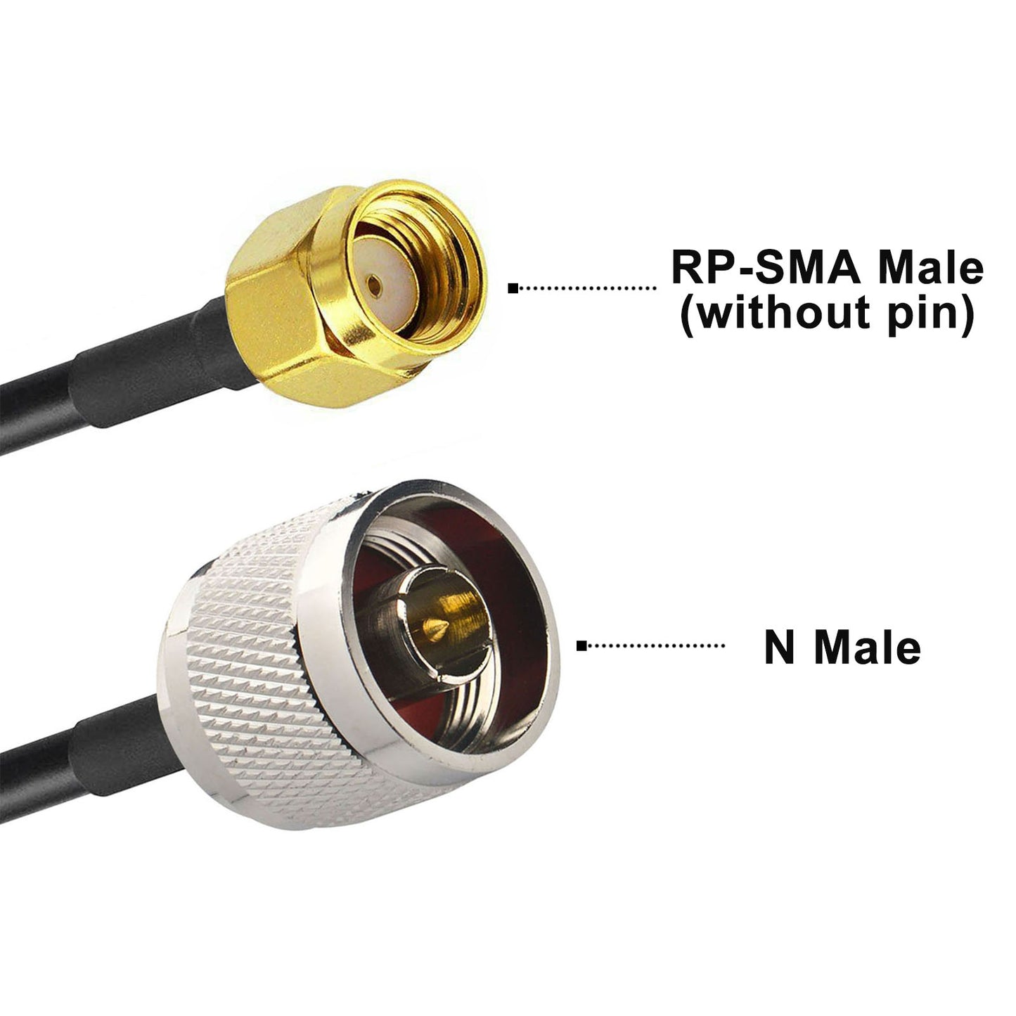 YOTENKO N Male to RP-SMA Male Lora Antenna Cable Reverse SMA N Male Pigtail