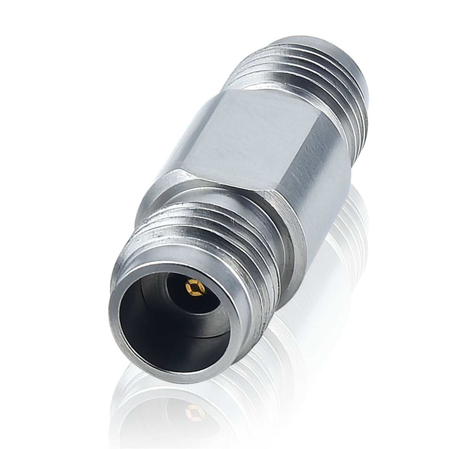 YOTENKO 2.4mm Female to 2.4mm Female Millimeter-Wave Connector, 2.4mm Female Jack Precision RF mmWave Microwave Adapter, DC to 50 GHz, VSWR 1:1.3, 50 Ohm, Stainless Steel Body