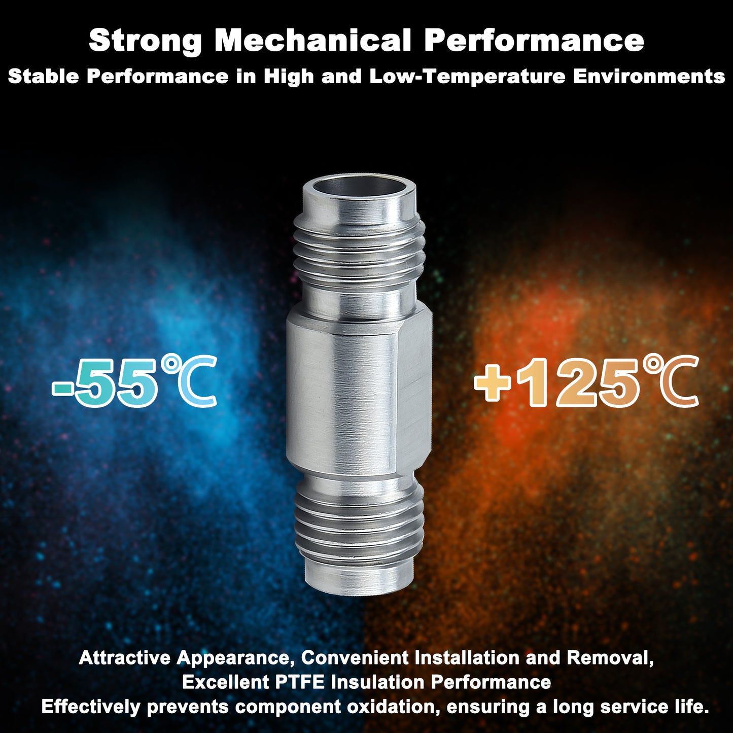 YOTENKO 2.4mm Female to 2.4mm Female Millimeter-Wave Connector, 2.4mm Female Jack Precision RF mmWave Microwave Adapter, DC to 50 GHz, VSWR 1:1.3, 50 Ohm, Stainless Steel Body