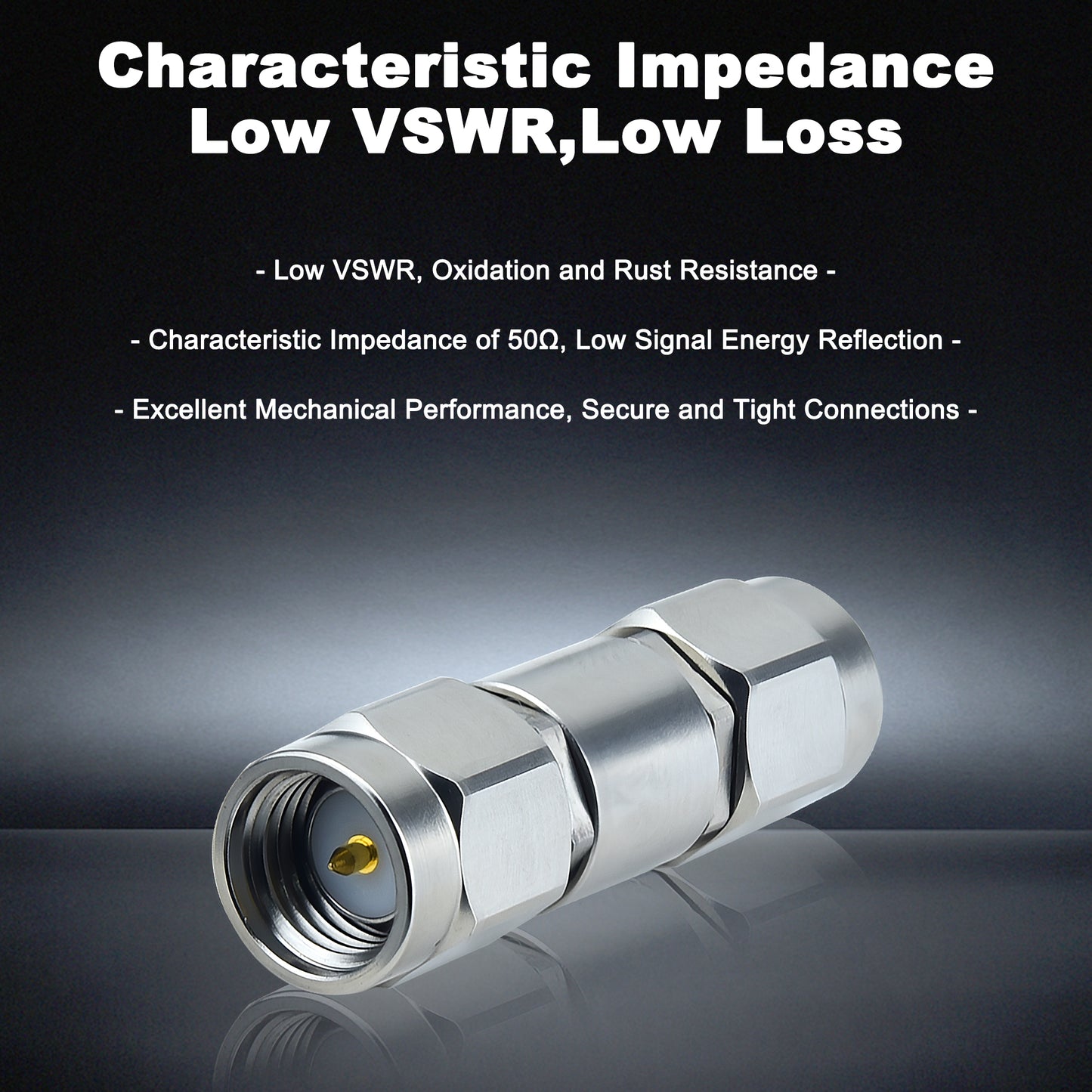 YOTENKO 2.92mm Male to SMA Male Millimeter-Wave Connector, 2.4mm Female Jack Precision RF Microwave mmWave Adapter, DC to 26.5 GHz, VSWR 1:1.2, 50 Ohm, Stainless Steel Body