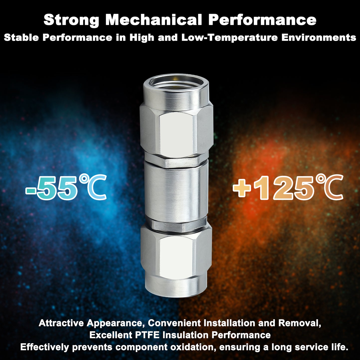 YOTENKO 2.92mm Male to SMA Male Millimeter-Wave Connector, 2.4mm Female Jack Precision RF Microwave mmWave Adapter, DC to 26.5 GHz, VSWR 1:1.2, 50 Ohm, Stainless Steel Body