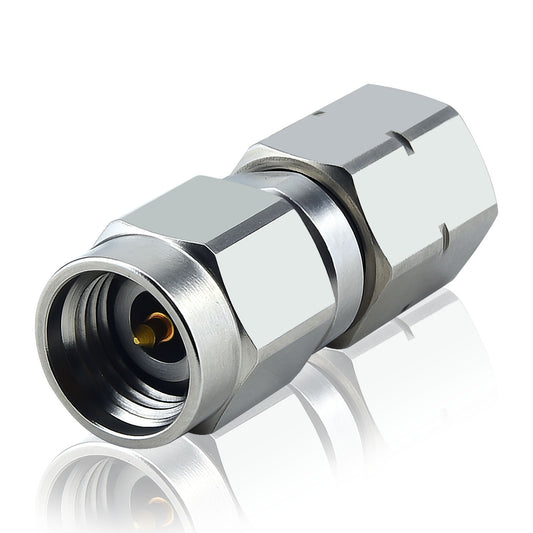 YOTENKO 1.85mm Male to 2.4,mm Male Millimeter-Wave Connector, 1.85mm to 2.4mm Precision RF Microwave mmWave Adapter, DC to 50 GHz, VSWR 1:1.25, 50 Ohm, Stainless Steel Body