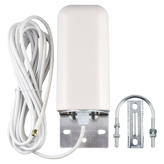 YOTENKO 5G 4G LTE Cellular Antenna High Gain 10dBi Omni-Directional Outdoor Antenna with SMA Male Connector (5M Cable), Long Range Pole/Wall Mount Wide Band