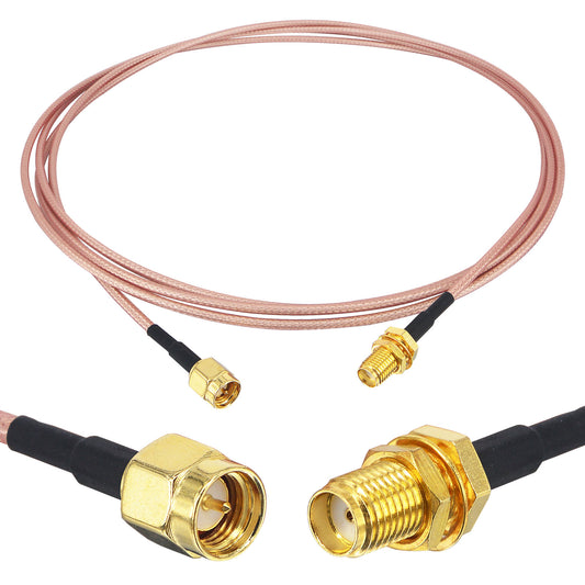 YOTENKO SMA Male to SMA Female Bulkhead Mount Cable 2M 6.5FT RF Connector RG316 SMA Antenna Extension Cable