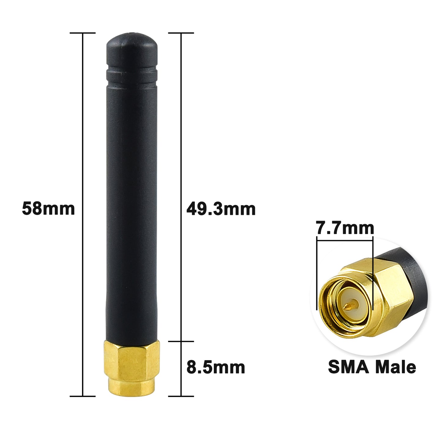 YOTENKO 433MHz Antenna SMA Male Rubber Duck Antenna 3-Pack, GSM Omni Directional Thumb Antenna for Amateur Radio Modems Access Points Terminals Routers