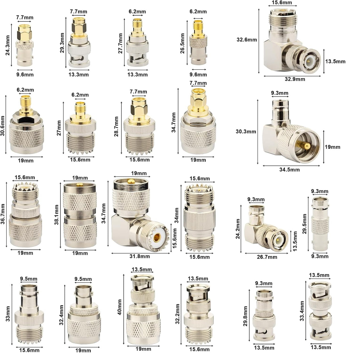 YOTENKO 22-piece RF adapter kit Lii-08001 image 2