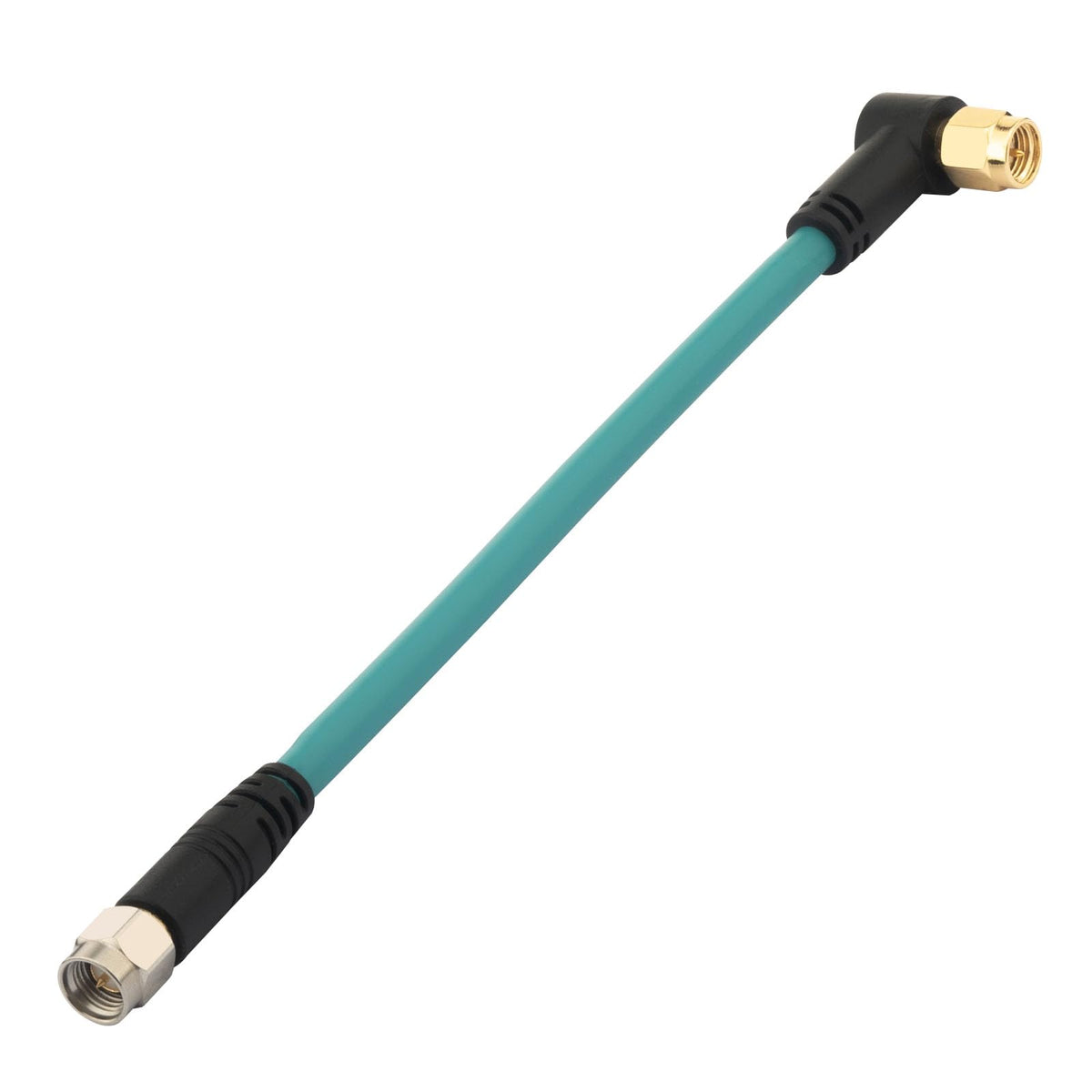 YOTENKO RG142 SMA Male to Right-Angle SMA Male Coaxial Cable, 50 Ohm - 6 Inch / 15 cm / 1 Pack