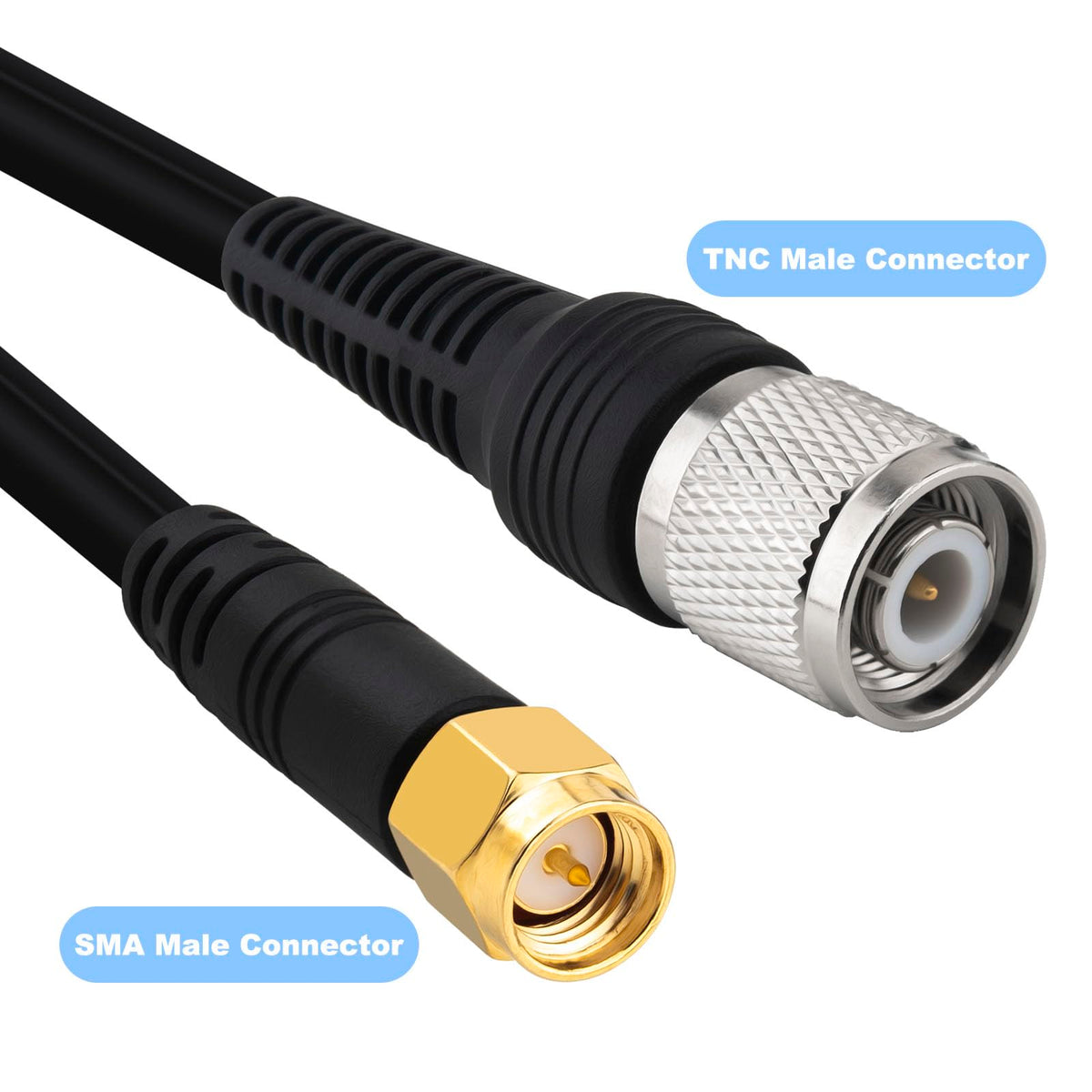 YOTENKO RG58 Coiled Coaxial Extension Cable, 50 Ohm - product details
