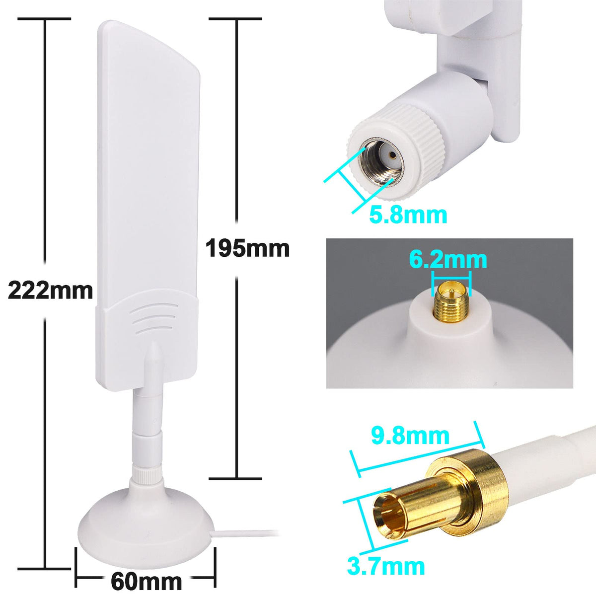 YOTENKO 4G LTE 5G Magnetic Antenna, 600-6000MHz, 5 m RG58 Cable - product details