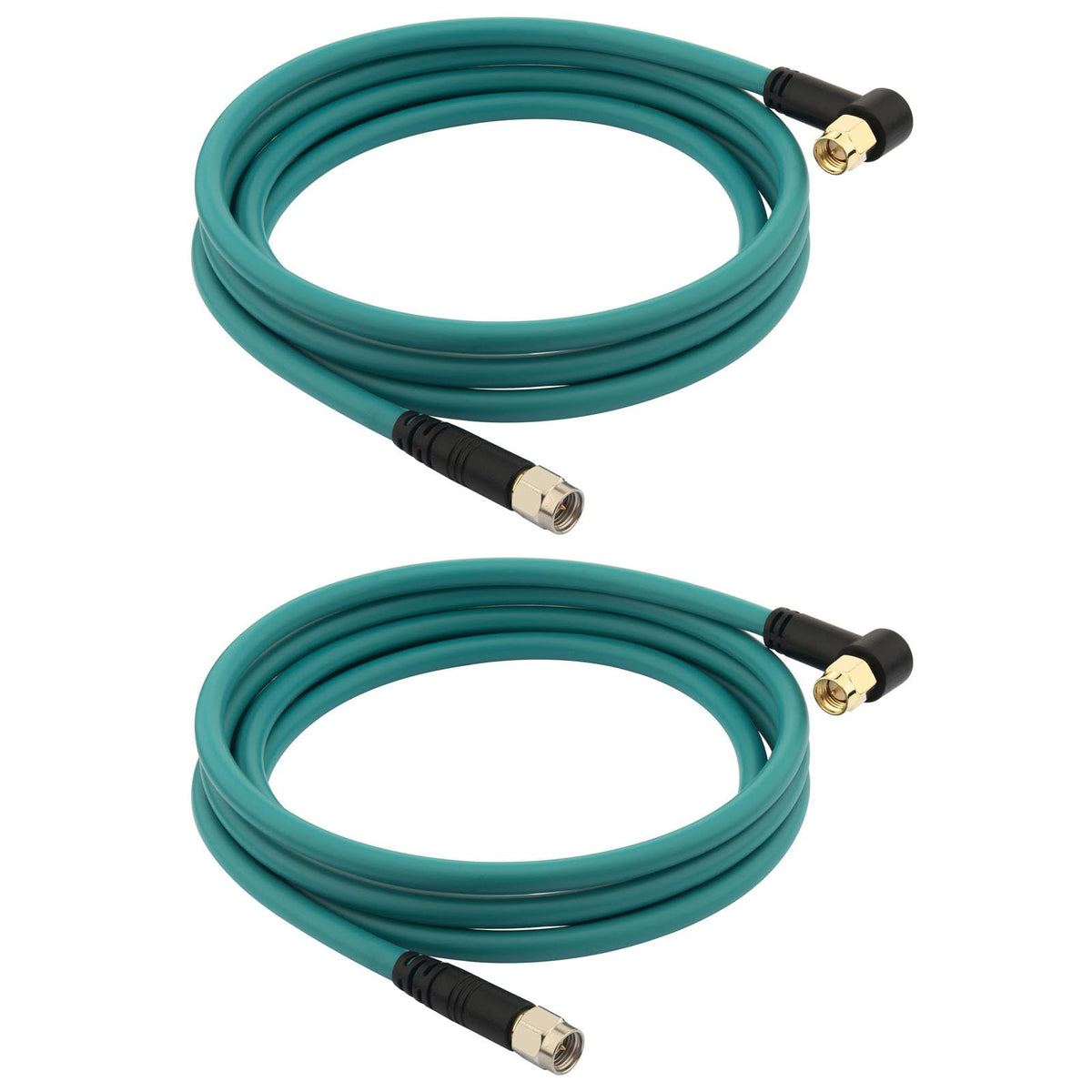 YOTENKO RG142 SMA Male to Right-Angle SMA Male Coaxial Cable, 50 Ohm - 5 FT / 1.5 m / 2 Pack