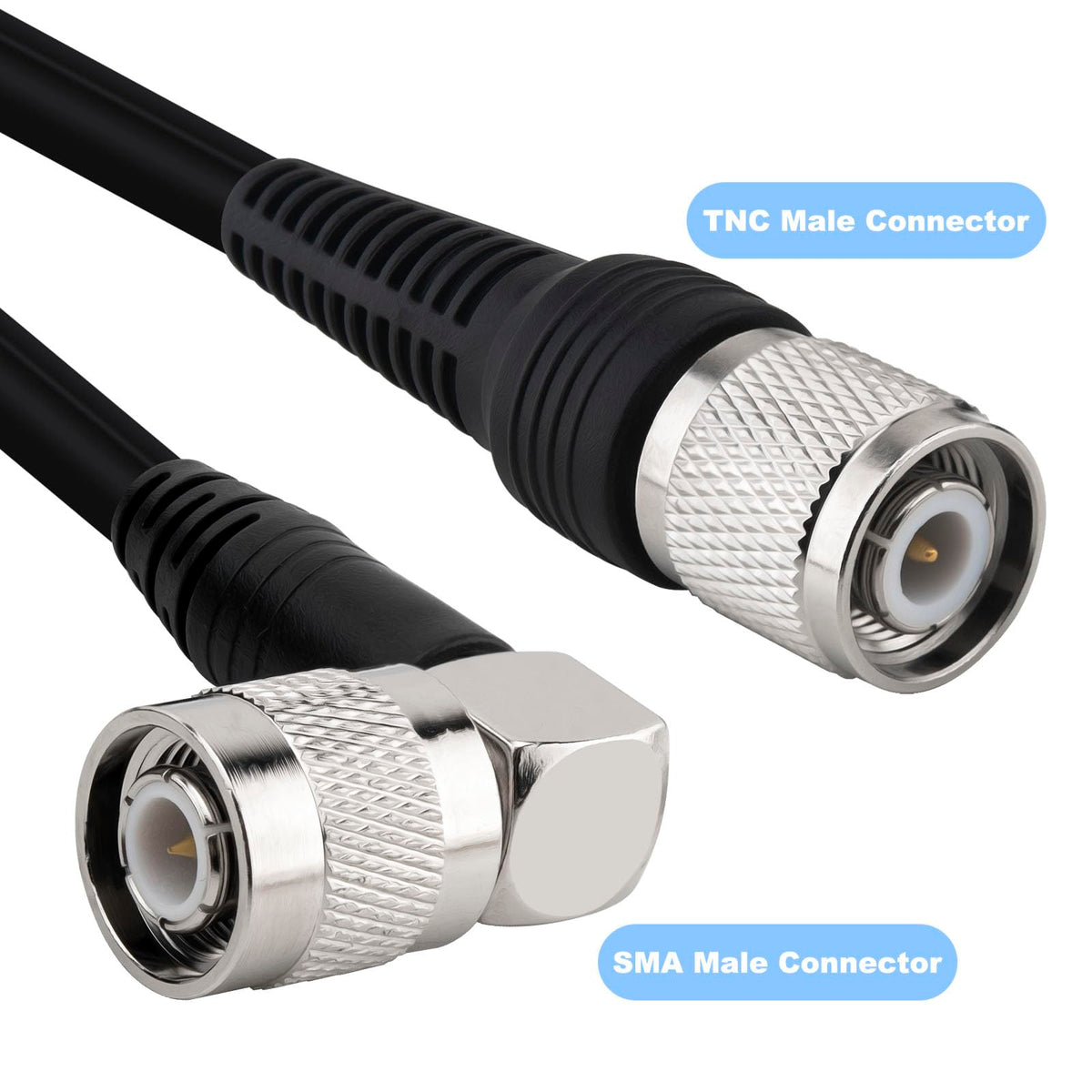 YOTENKO RG58 Coiled Coaxial Extension Cable, 50 Ohm - product details
