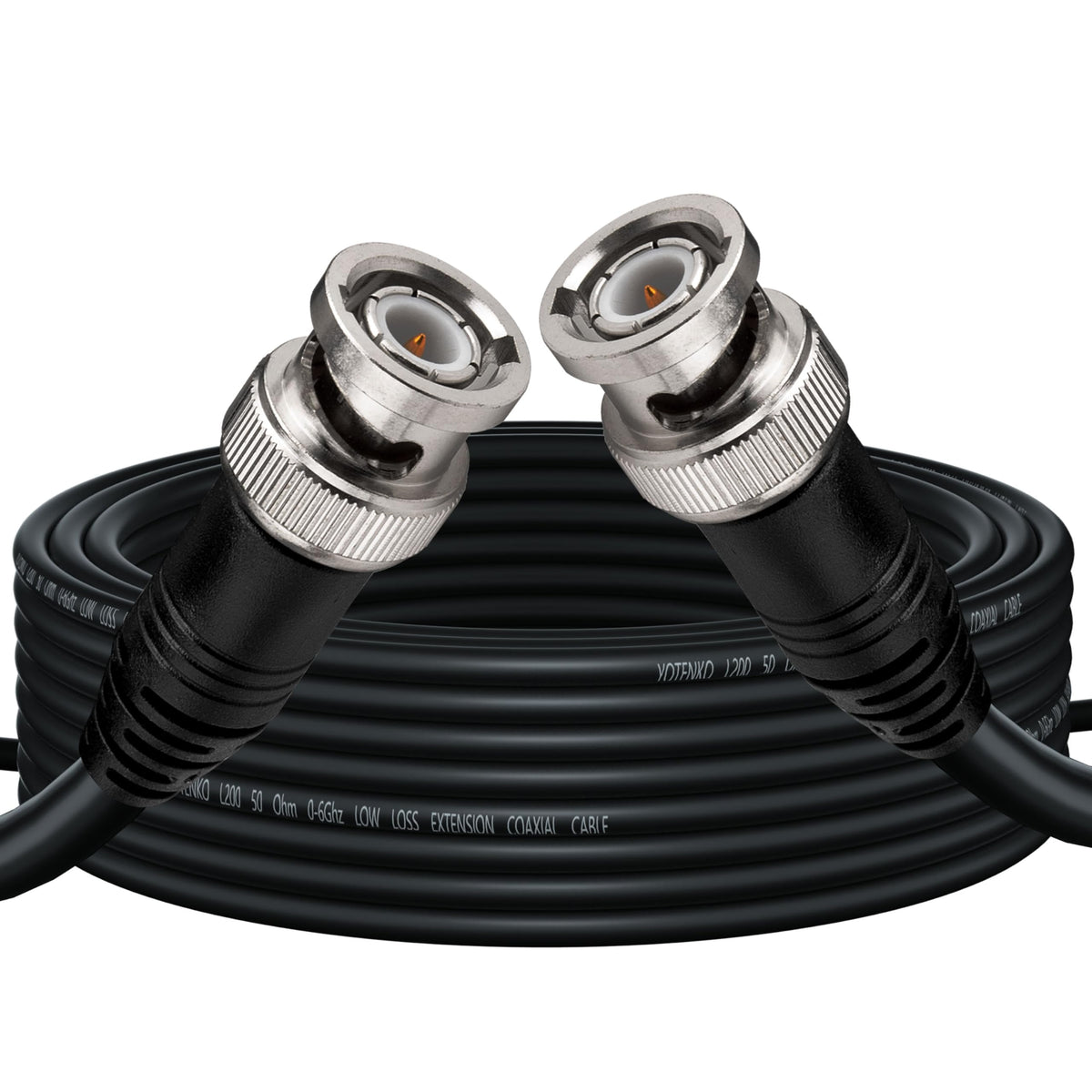 YOTENKO L200 BNC Male to BNC Male Coaxial Cable, 50 Ohm - 16.4FT