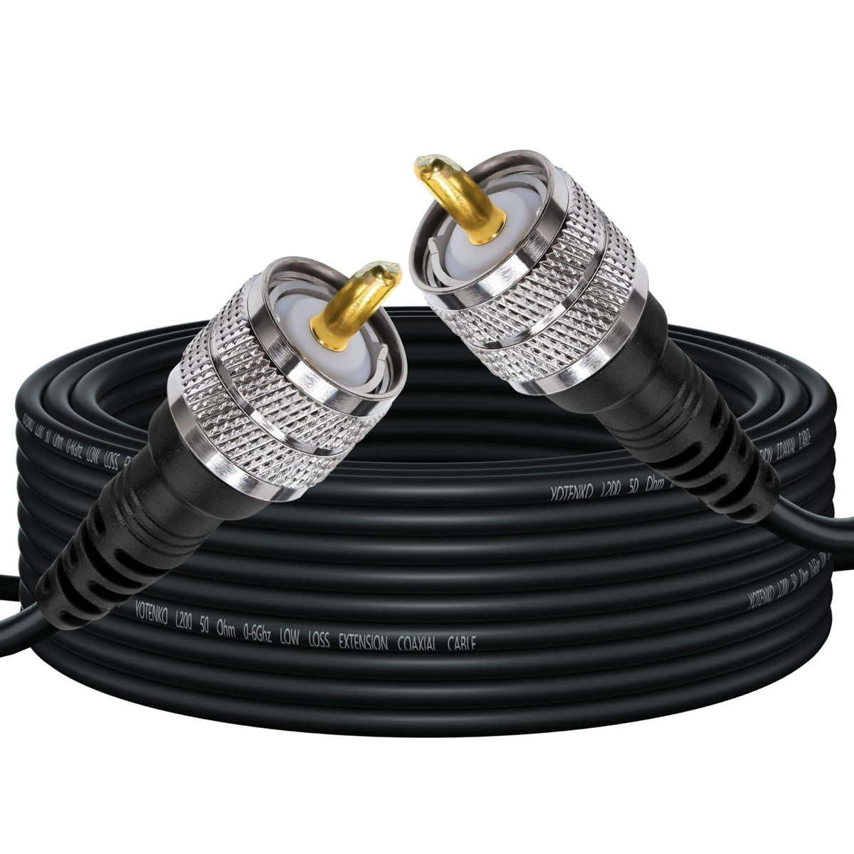 YOTENKO L200 Coaxial Cable, PL259 Male to PL259 Male, 50 Ohm - 25 FT
