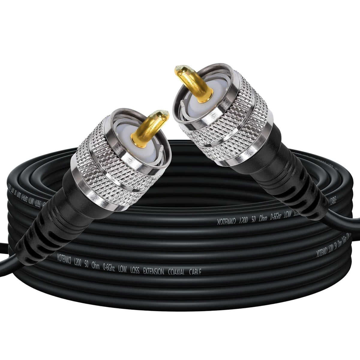 YOTENKO L200 Coaxial Cable, PL259 Male to PL259 Male, 50 Ohm