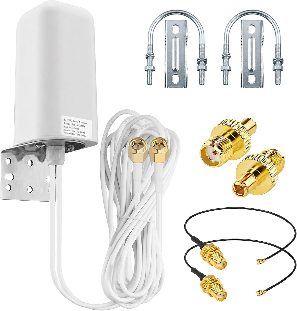 YOTENKO 5G 4G LTE Outdoor 2x2 MIMO Antenna, 698-6000MHz